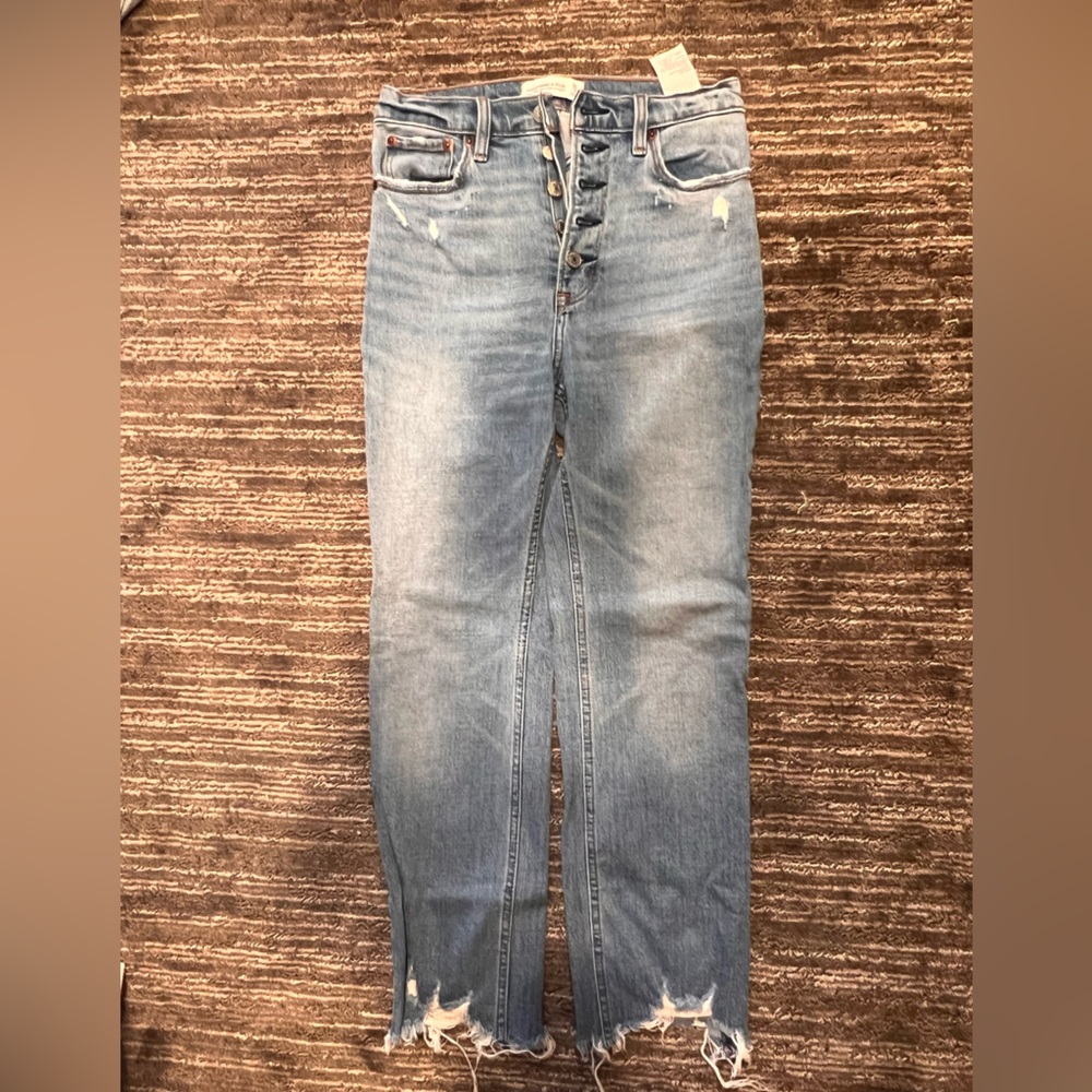 Abercrombie & fitch high rise ankle straight jeans size 25/0